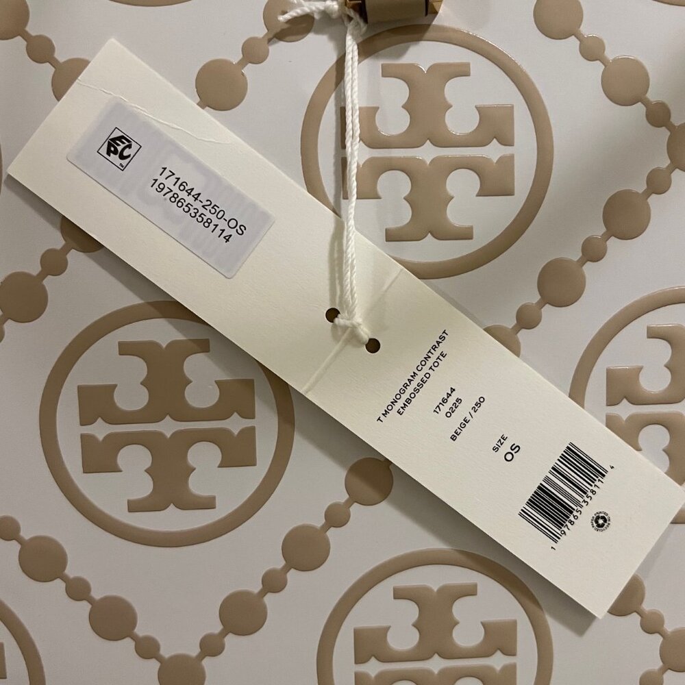 TORY BURCH T Monogram Contrast Embossed Tote (NWT) - Picture 10 of 10